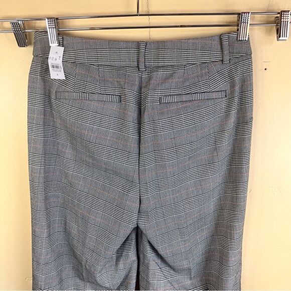 NWT Loft High Waist Straight Leg Womens Trousers Size 6 Plaid Career Wear Work - Picture 4 of 7